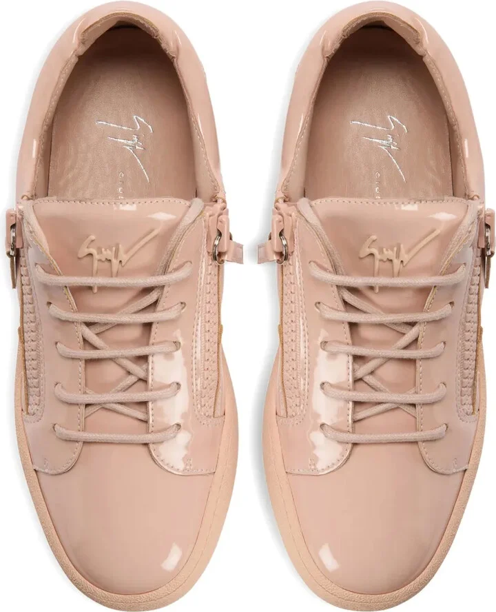 Gail patent-leather zip-detail sneakers - Image 4