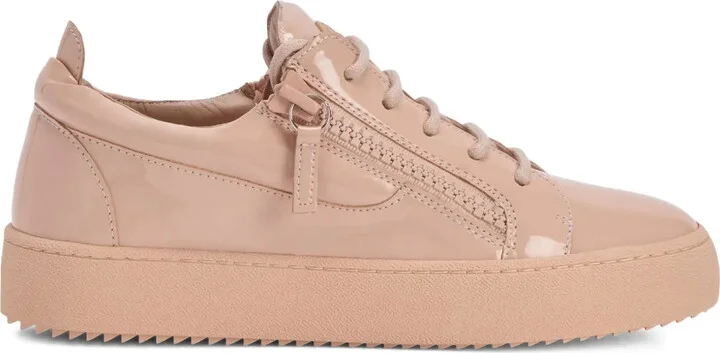 Gail patent-leather zip-detail sneakers