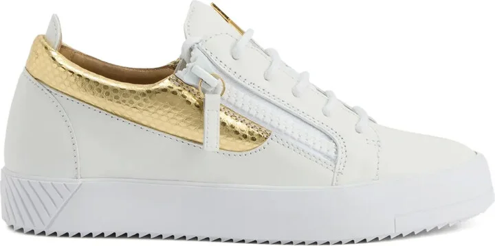 Gail snakeskin-panel zip-detail sneakers