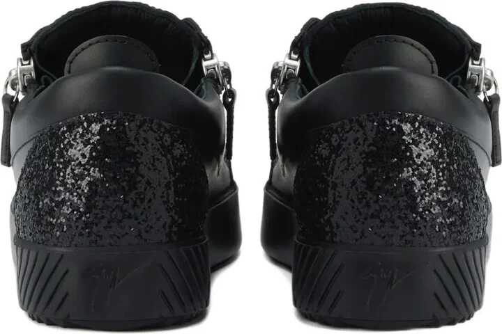Gail zip-detail glitter low-top sneakers - Image 3