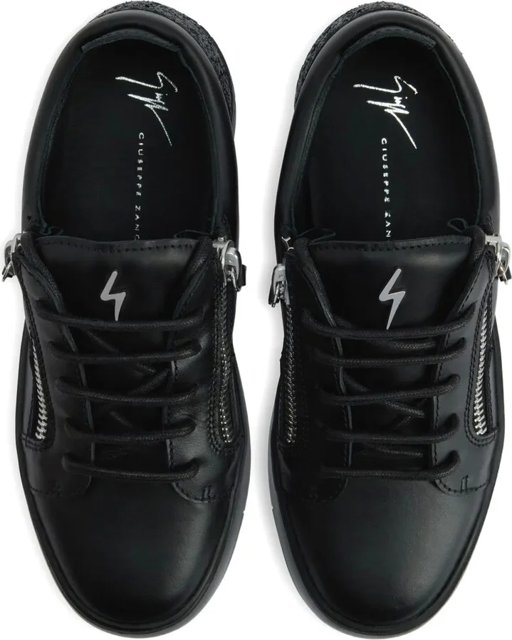 Gail zip-detail glitter low-top sneakers - Image 4