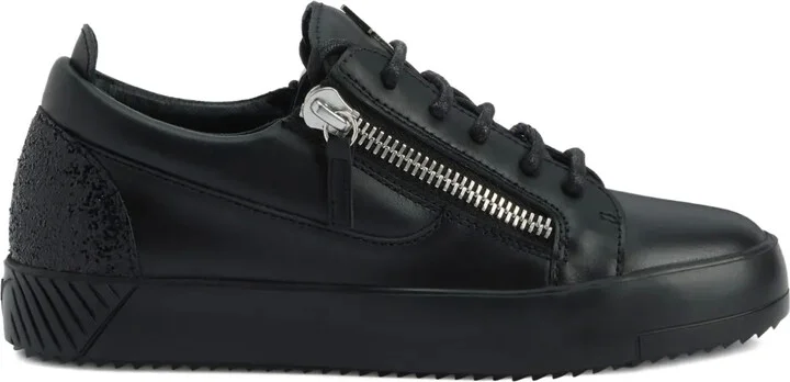 Gail zip-detail glitter low-top sneakers