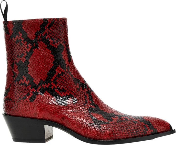 Gaiman 6303991 Men's Ruby Animal Print Leather Boots