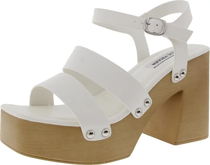 Gain Womens Studded Faux Leather Platform Sandals