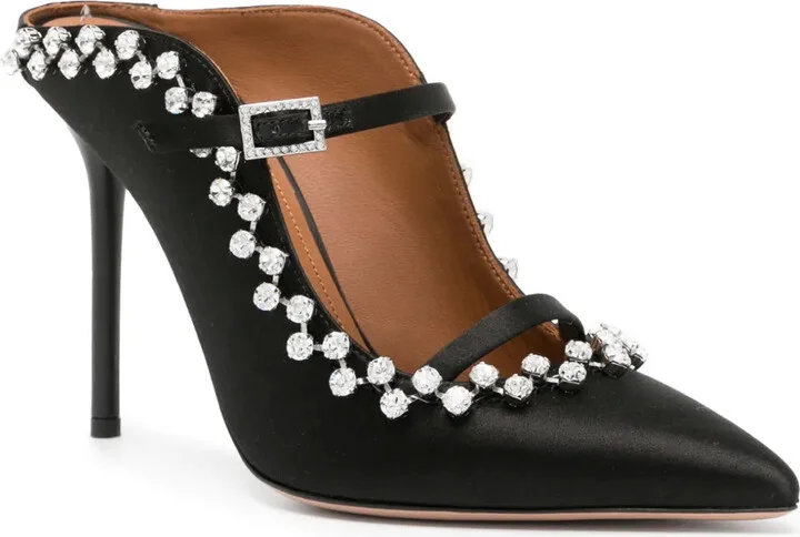 Gala 100mm crystal-embellished mules - Image 2