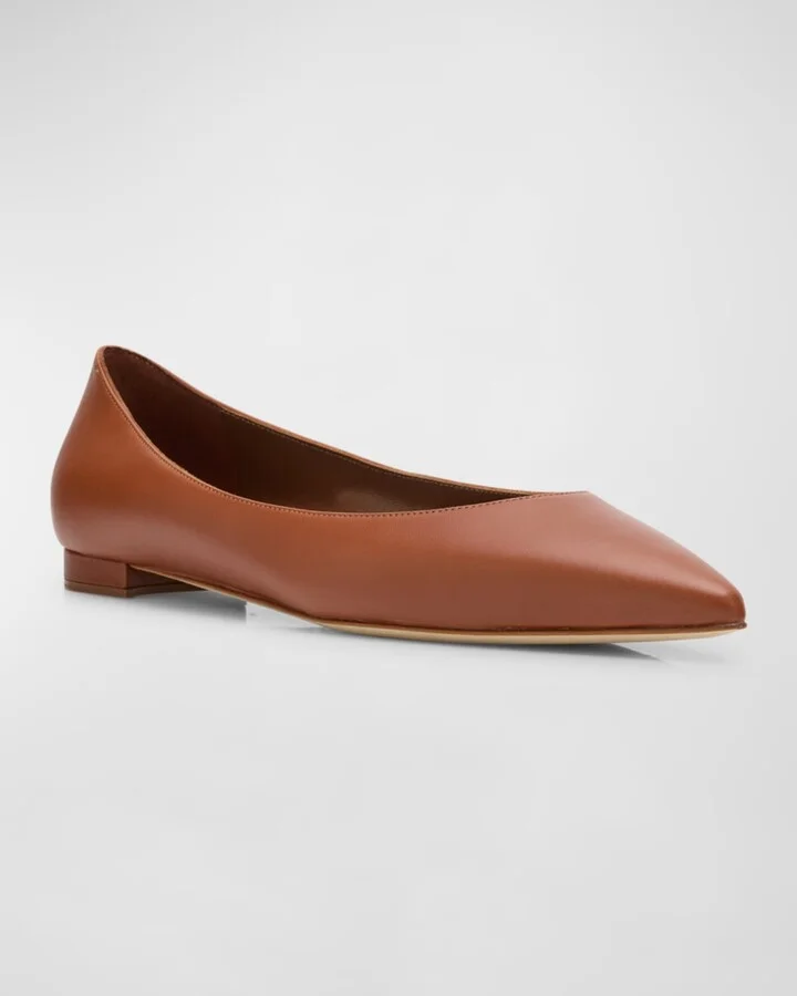 Gala Lambskin Point-Toe Ballerina Flats - Image 2