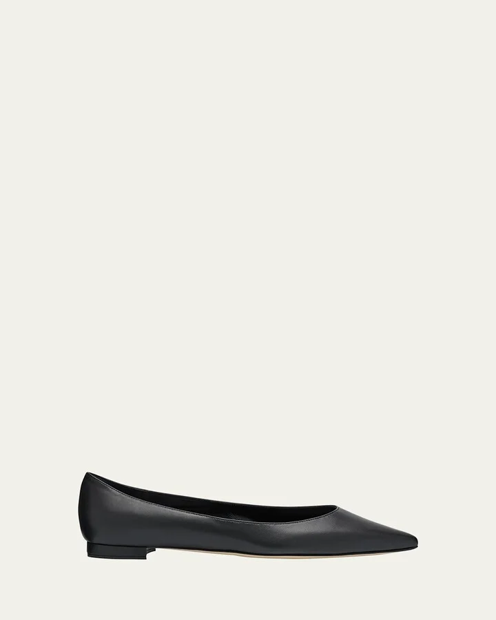 Gala Lambskin Point-Toe Ballerina Flats