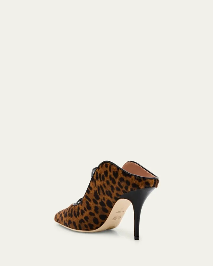 Gala Leopard-Printed Calf Hair Mule Pumps - Image 3