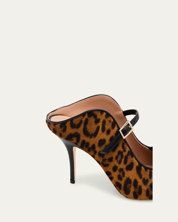 Gala Leopard-Printed Calf Hair Mule Pumps - Image 8