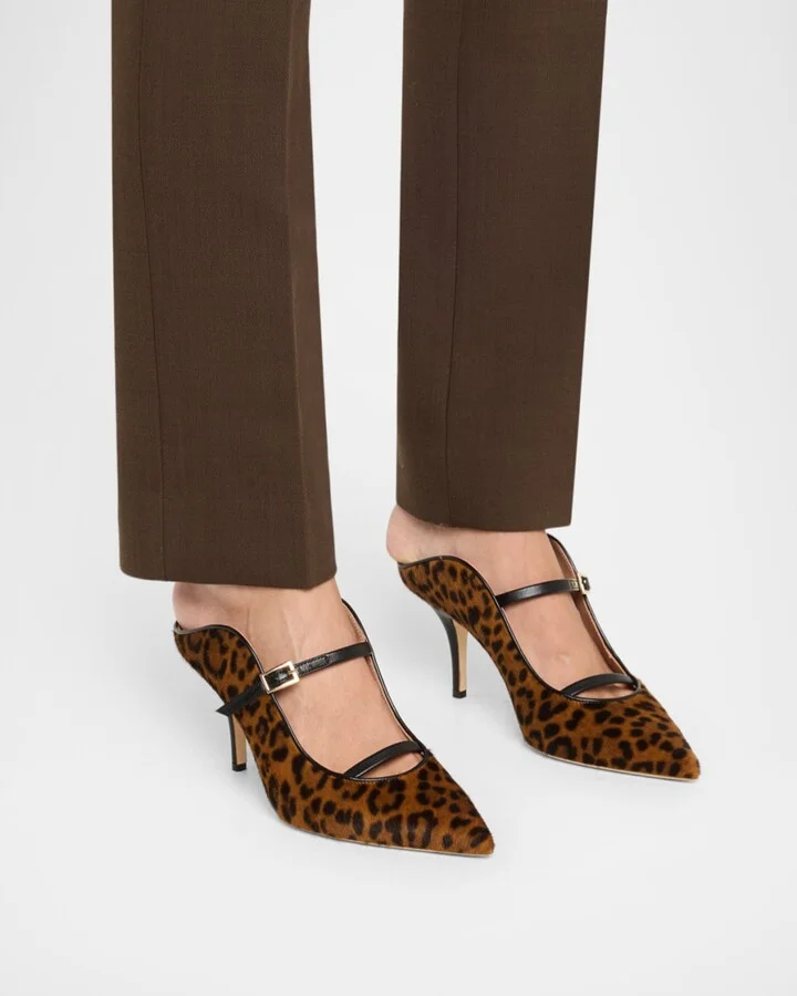 Gala Leopard-Printed Calf Hair Mule Pumps - Image 4