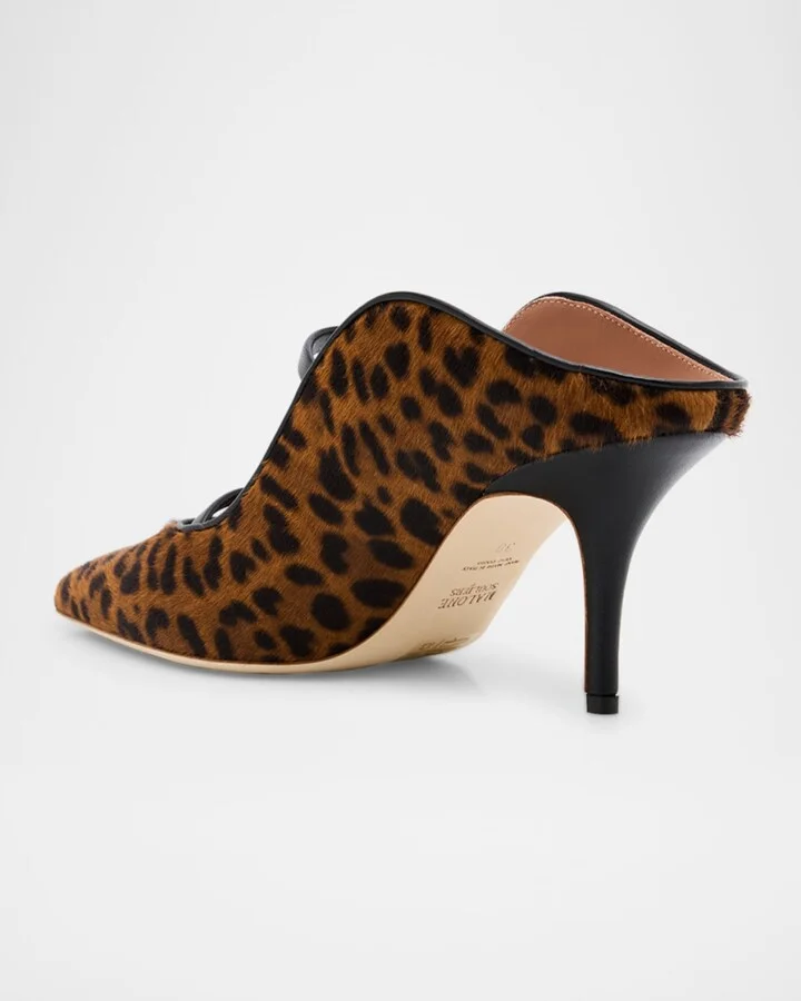 Gala Leopard-Printed Calf Hair Mule Pumps - Image 7