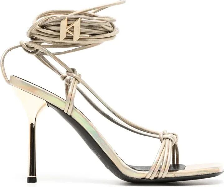 Gala shimmer lace-up sandals