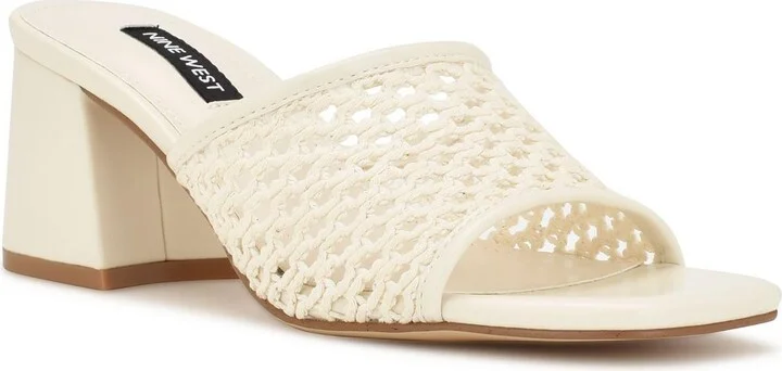 Galant Womens Faux Leather Woven Heels