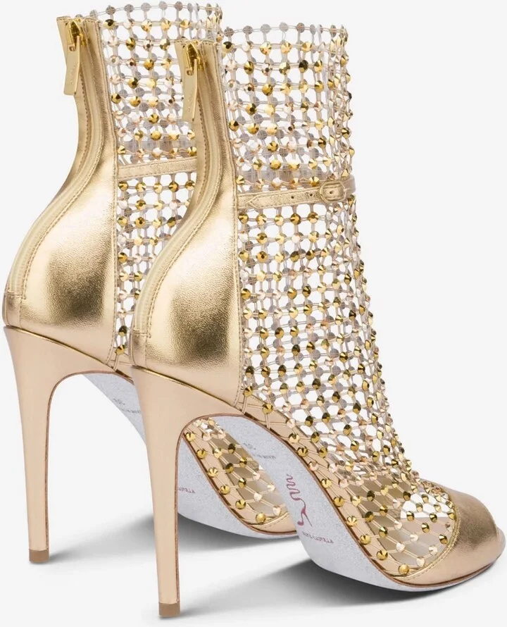 Galaxia 105 Crystal-Embellished Ankle Mesh Sandals - Image 2