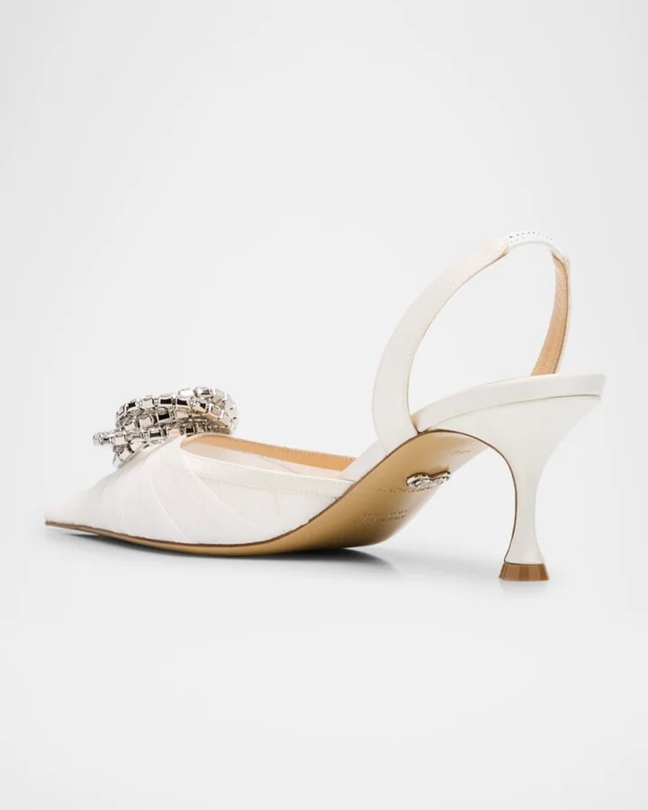Galaxy Mesh Crystal Slingback Pumps - Image 5