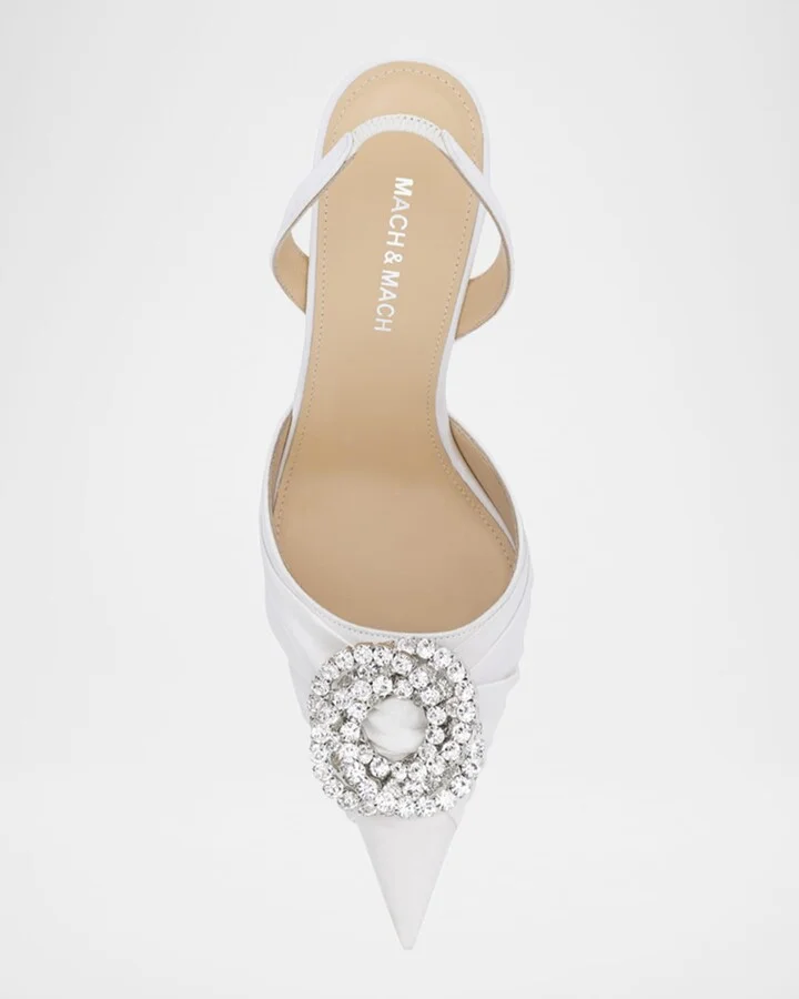 Galaxy Satin Crystal Slingback Pumps - Image 3