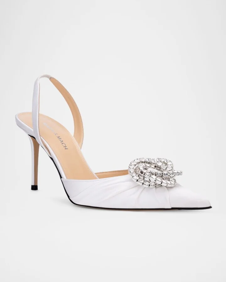 Galaxy Satin Crystal Slingback Pumps - Image 4