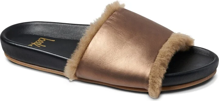 Gallito Genuine Shearling Slide Sandal