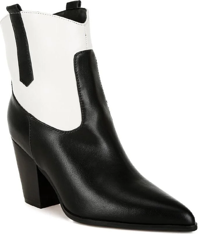 Gallops Two Tone Cowboy Boots - Black/white - Image 2
