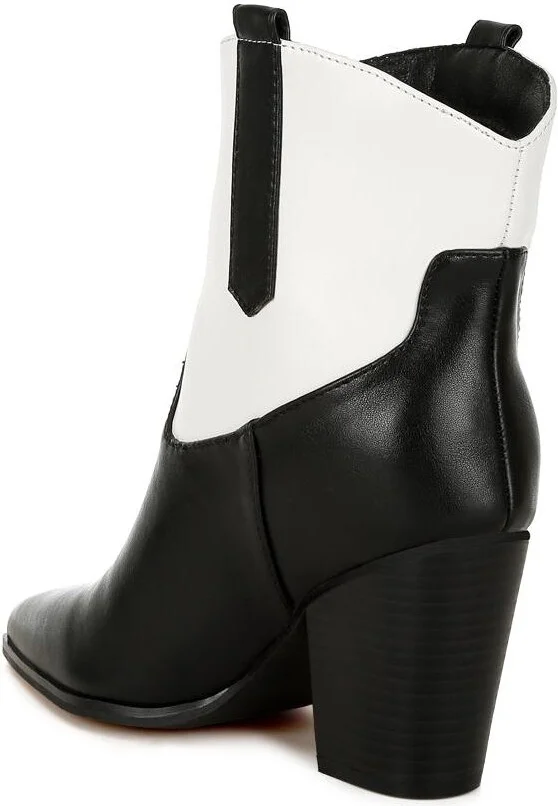 Gallops Two Tone Cowboy Boots - Black/white - Image 3