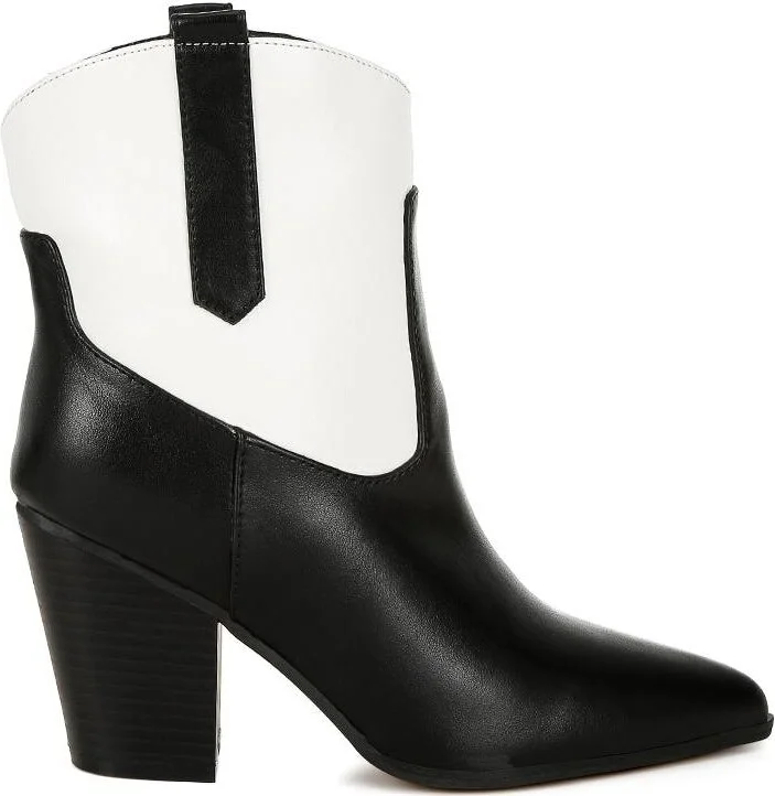 Gallops Two Tone Cowboy Boots - Black/white