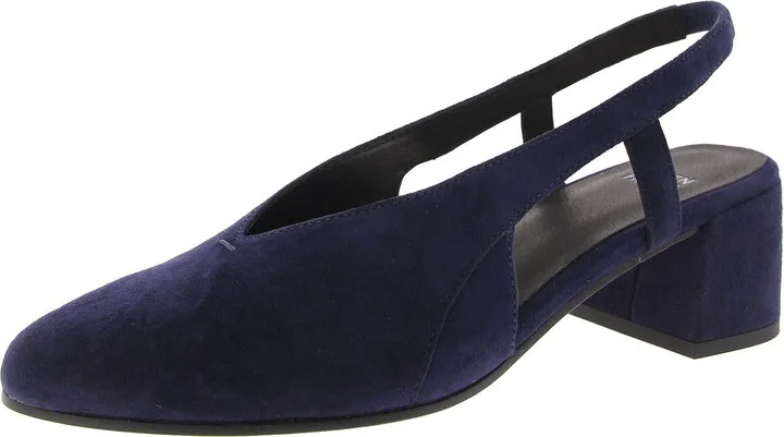 GALS Womens Block Heel Suede Slingback Heels