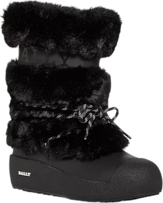 Galy 6234641 Women's Black Fur & Leather Ankle Boots