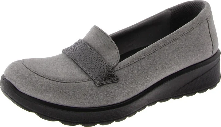 Gamma 2 Womens Faux Leather Trim Slip-On Loafers