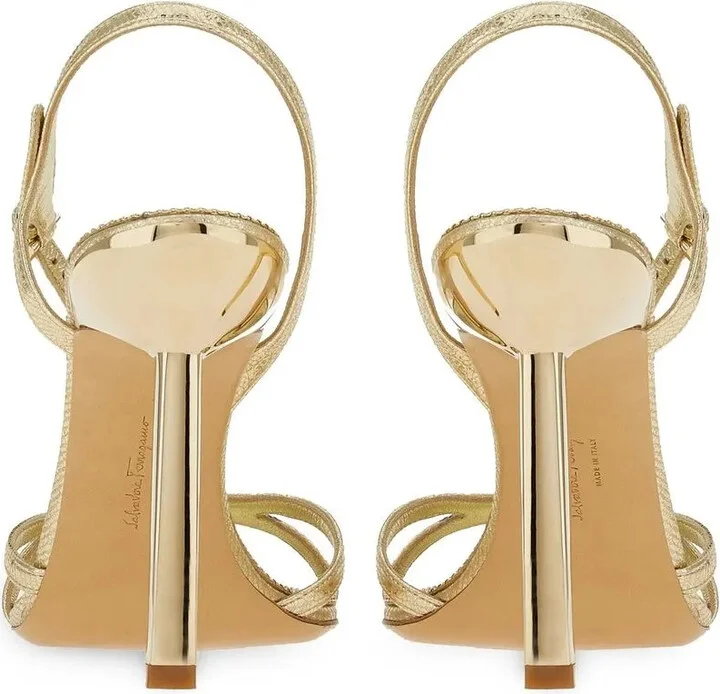 Gancini 105mm metallic leather sandals - Image 3