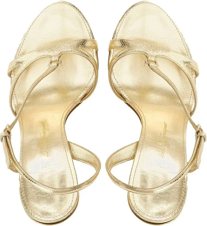 Gancini 105mm metallic leather sandals - Image 4