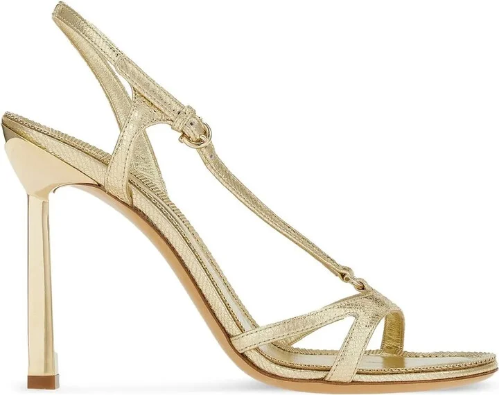 Gancini 105mm metallic leather sandals