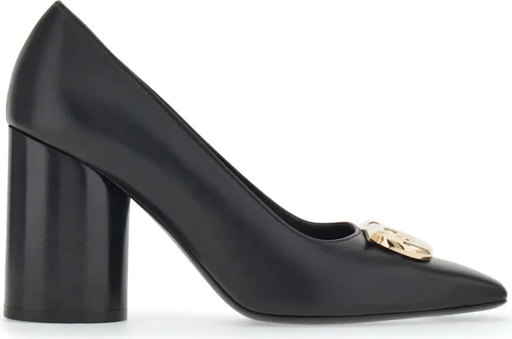 Gancini 85mm leather pumps