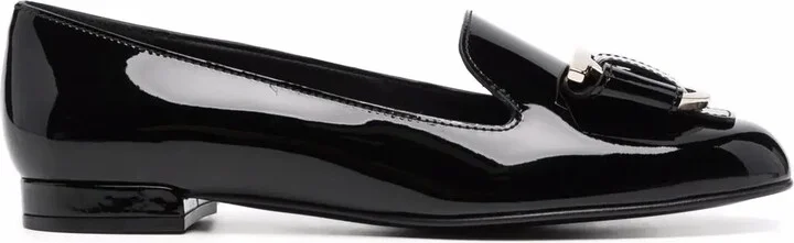 Gancini bow-embellished loafers