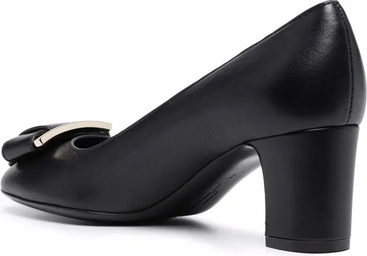 Gancini-bow leather pumps - Image 3