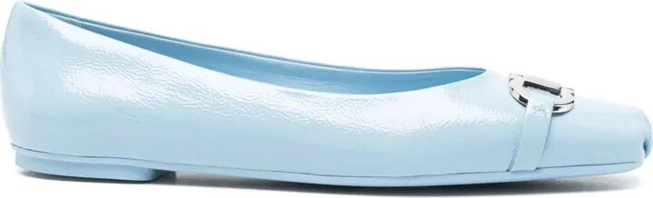 Gancini-buckle ballerina shoes