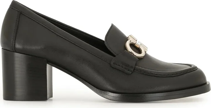 Gancini buckle chunky heel loafers