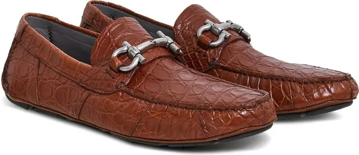 Gancini-buckle leather driving shoes - Image 2