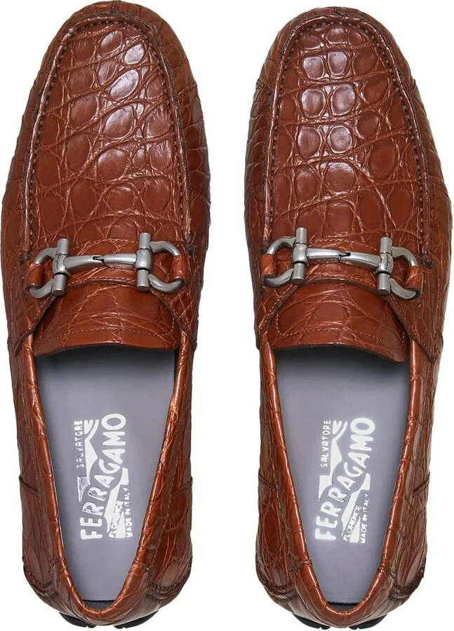 Gancini-buckle leather driving shoes - Image 4