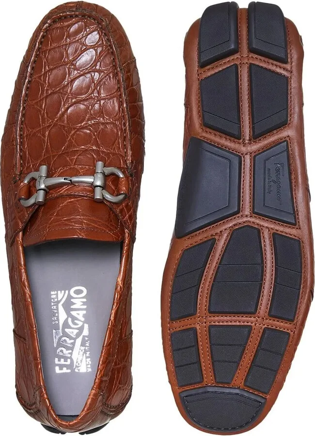 Gancini-buckle leather driving shoes - Image 5
