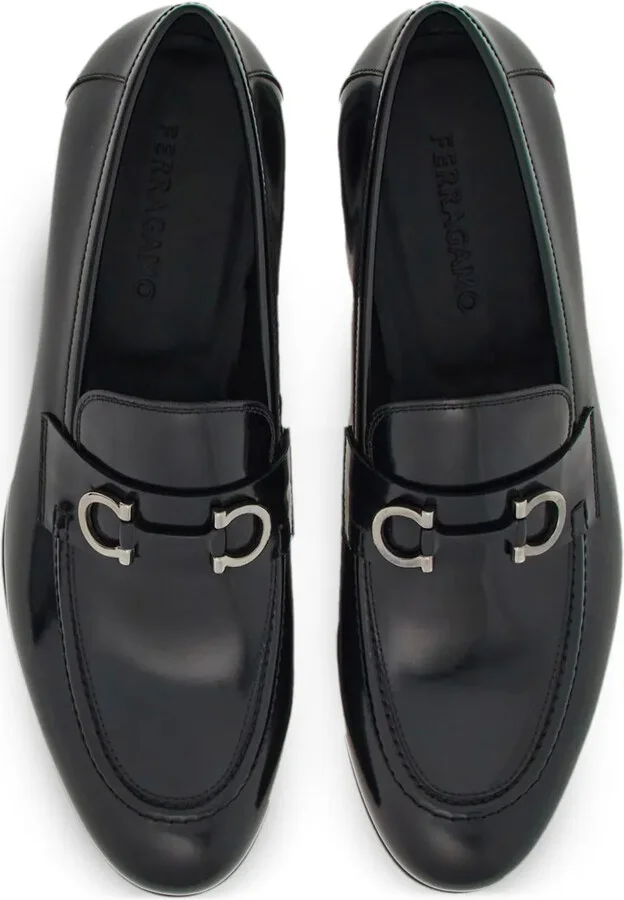 Gancini-buckle leather loafers - Image 4