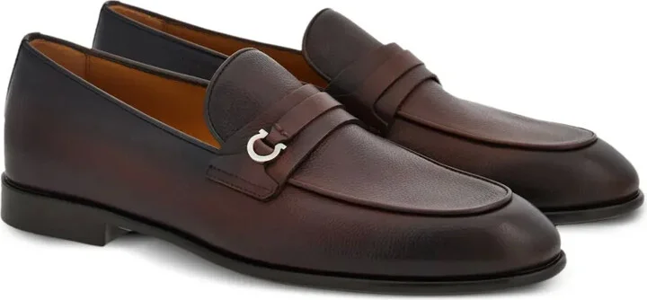 Gancini-buckle leather loafers - Image 2