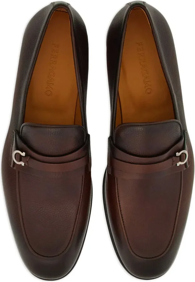 Gancini-buckle leather loafers - Image 4