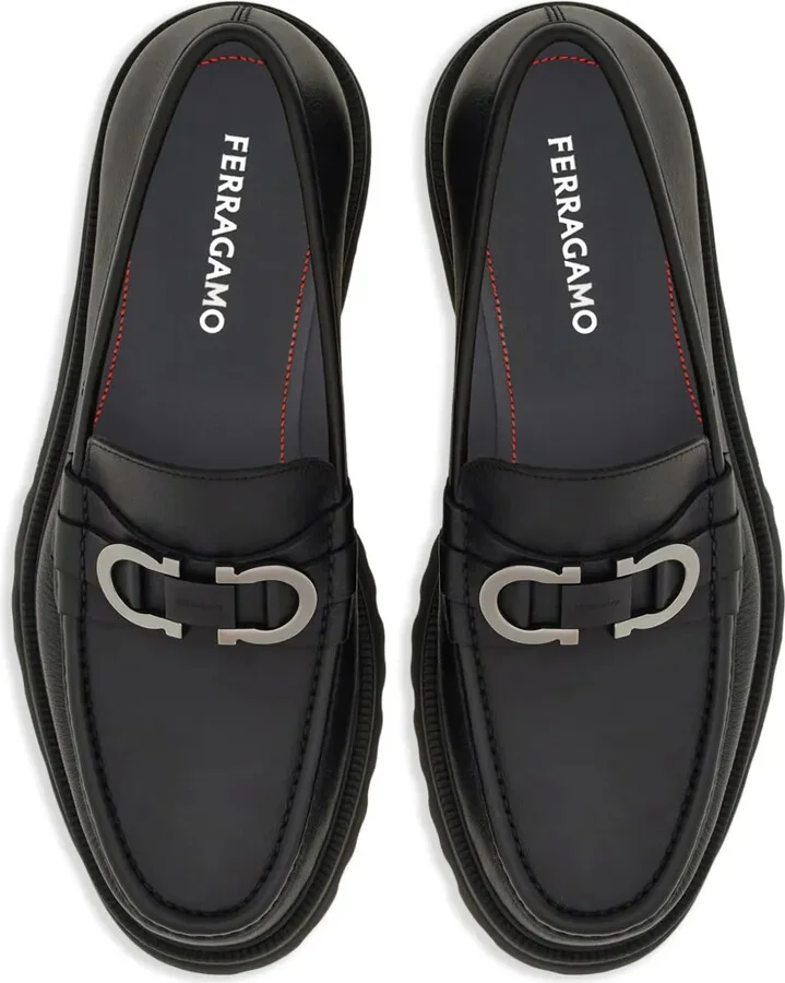 Gancini-buckle leather loafers - Image 3