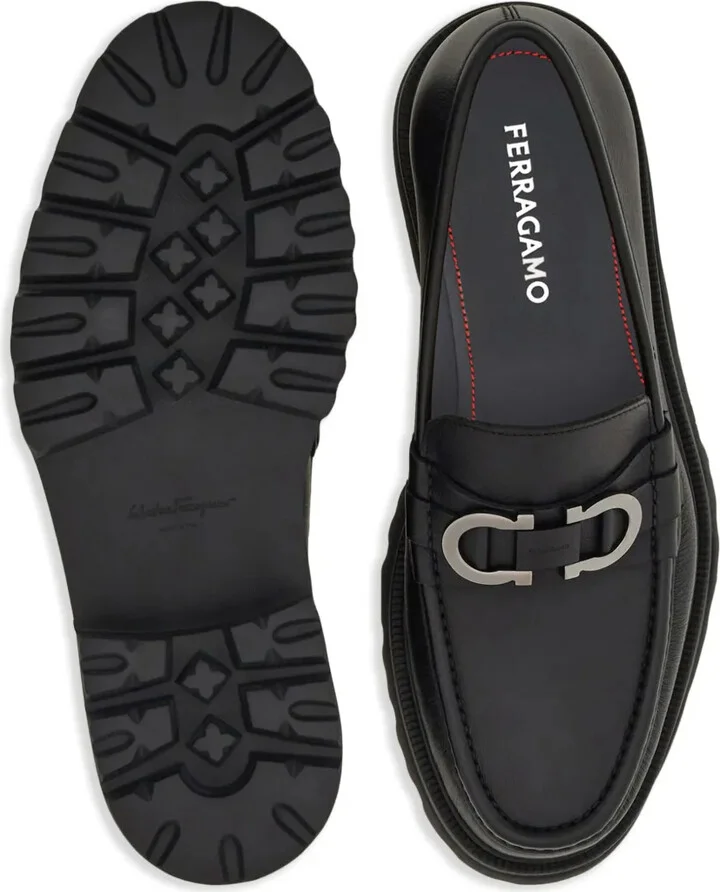Gancini-buckle leather loafers - Image 4