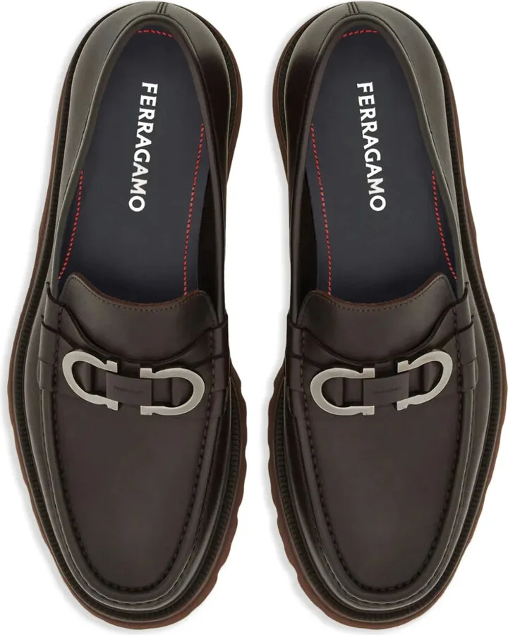 Gancini-buckle leather loafers - Image 3