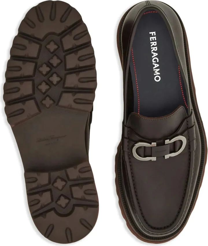 Gancini-buckle leather loafers - Image 4