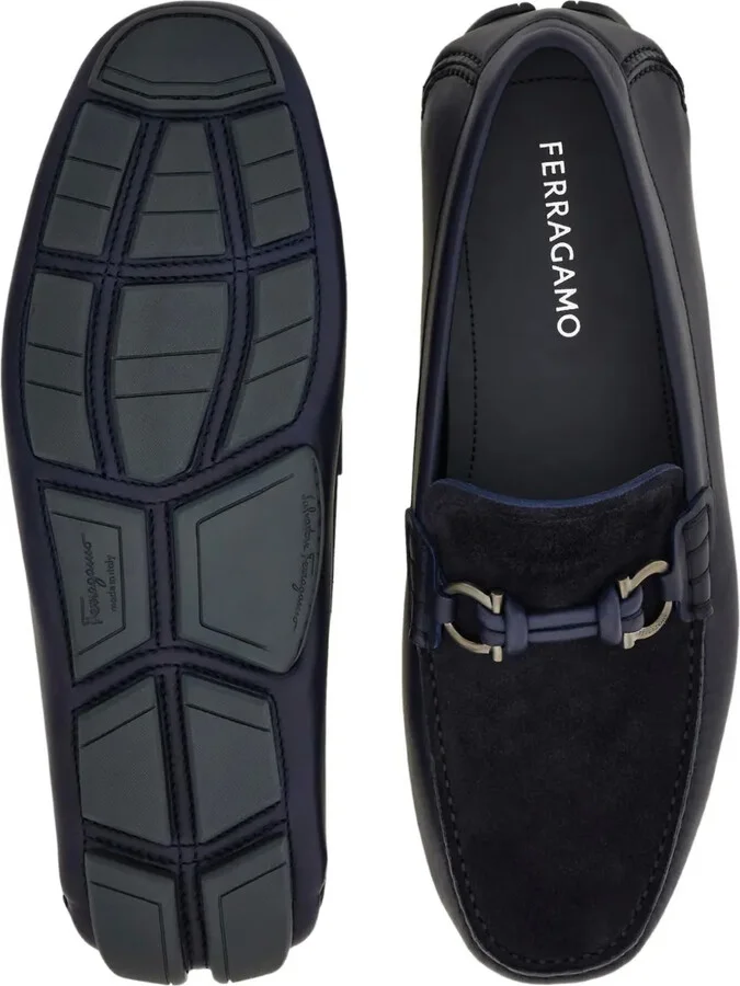 Gancini-Buckle Leather Loafers - Image 3
