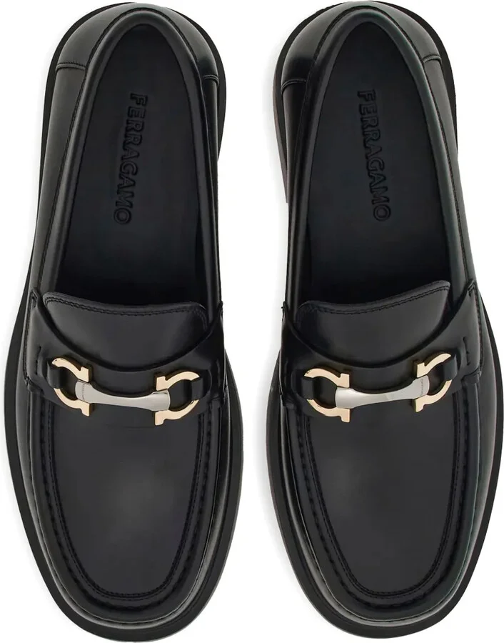 Gancini-buckle leather loafers - Image 3