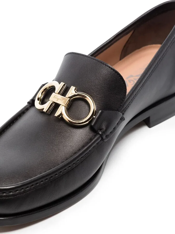 Gancini buckle leather loafers - Image 2