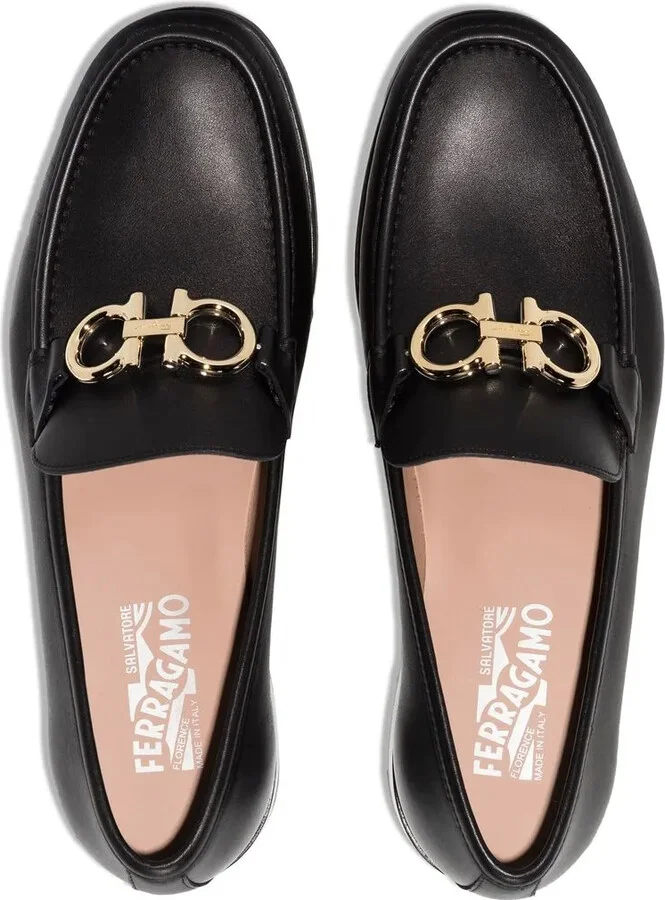Gancini buckle leather loafers - Image 4